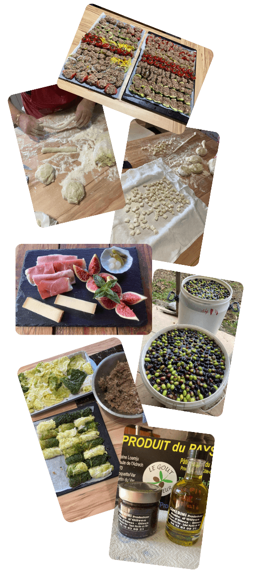 menus avec cuisine locale de spécialités provençales et niçoises.